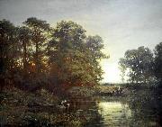 Charles Francois Daubigny Landscape with a pond oil on canvas